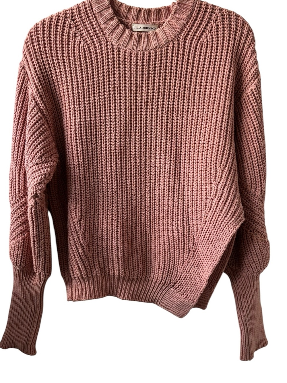 Ulla Johnson Rose Pink Chunky Crewneck Sweater Size M